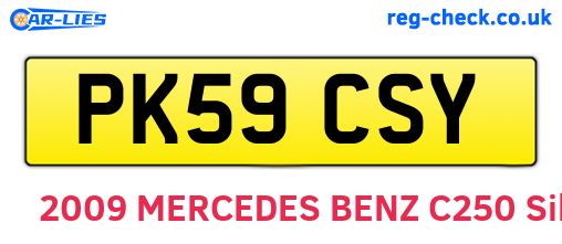 PK59CSY are the vehicle registration plates.