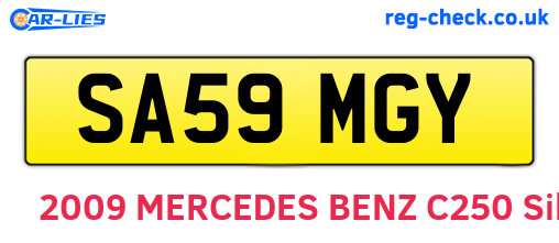 SA59MGY are the vehicle registration plates.