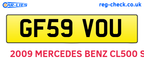 GF59VOU are the vehicle registration plates.