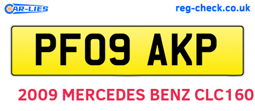 PF09AKP are the vehicle registration plates.
