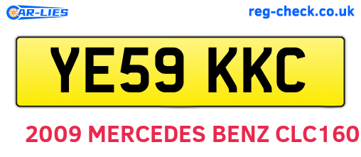 YE59KKC are the vehicle registration plates.