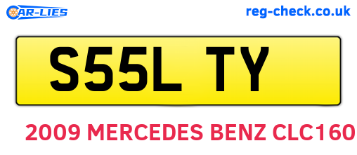 S55LTY are the vehicle registration plates.