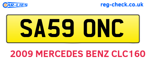 SA59ONC are the vehicle registration plates.