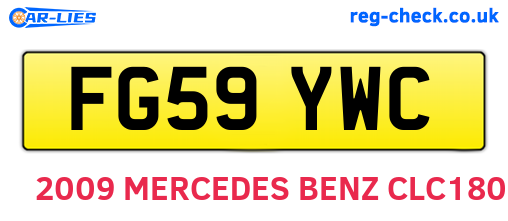 FG59YWC are the vehicle registration plates.
