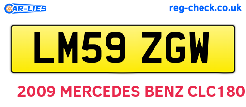 LM59ZGW are the vehicle registration plates.