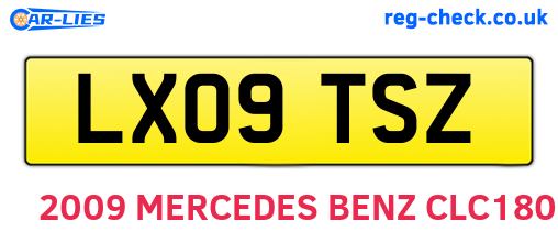 LX09TSZ are the vehicle registration plates.