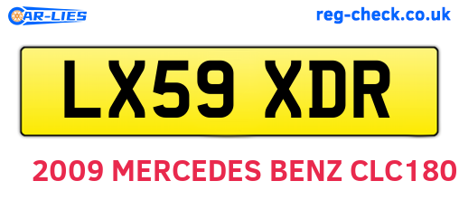 LX59XDR are the vehicle registration plates.