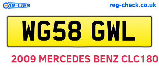 WG58GWL are the vehicle registration plates.