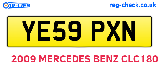 YE59PXN are the vehicle registration plates.