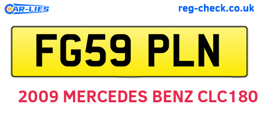 FG59PLN are the vehicle registration plates.