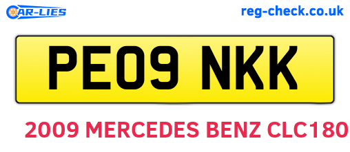 PE09NKK are the vehicle registration plates.