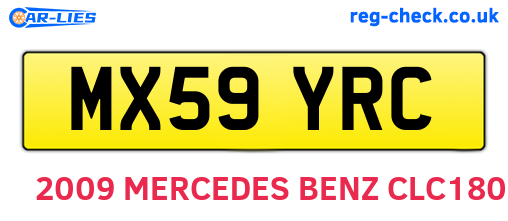 MX59YRC are the vehicle registration plates.