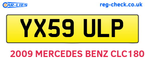 YX59ULP are the vehicle registration plates.