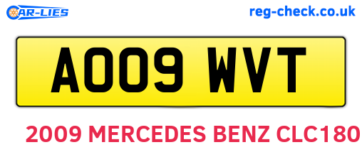 AO09WVT are the vehicle registration plates.