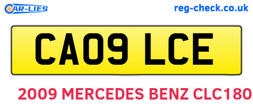CA09LCE are the vehicle registration plates.