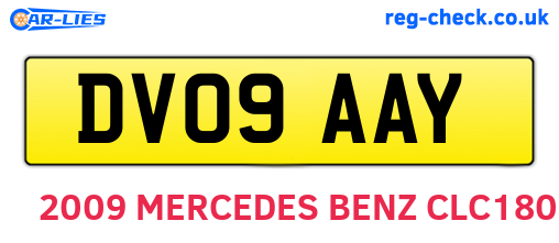 DV09AAY are the vehicle registration plates.