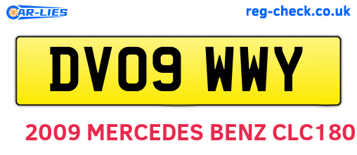 DV09WWY are the vehicle registration plates.