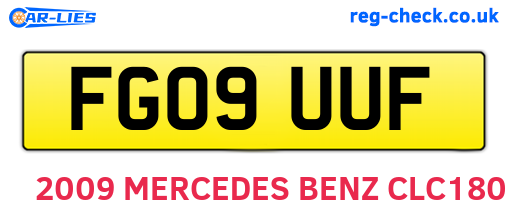 FG09UUF are the vehicle registration plates.