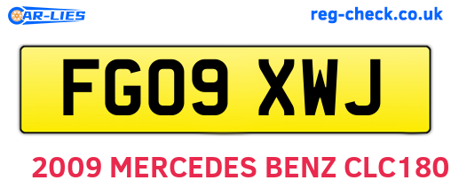 FG09XWJ are the vehicle registration plates.