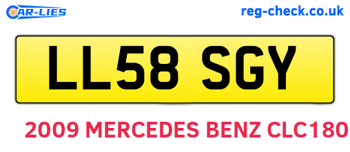 LL58SGY are the vehicle registration plates.