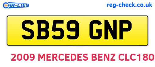 SB59GNP are the vehicle registration plates.