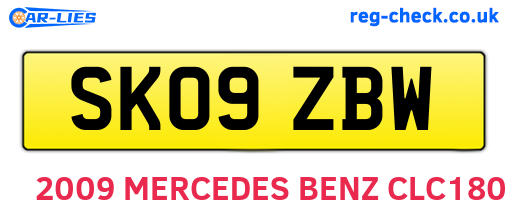 SK09ZBW are the vehicle registration plates.