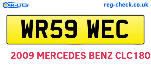 WR59WEC are the vehicle registration plates.
