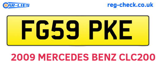 FG59PKE are the vehicle registration plates.