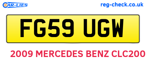 FG59UGW are the vehicle registration plates.