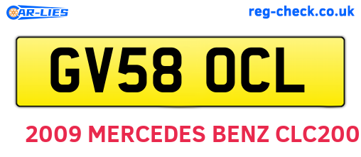 GV58OCL are the vehicle registration plates.