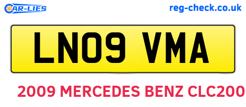 LN09VMA are the vehicle registration plates.