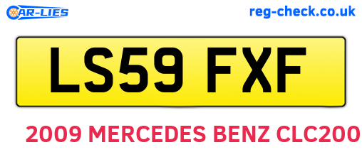LS59FXF are the vehicle registration plates.