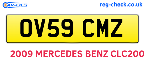 OV59CMZ are the vehicle registration plates.