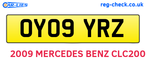 OY09YRZ are the vehicle registration plates.