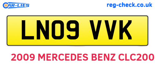 LN09VVK are the vehicle registration plates.