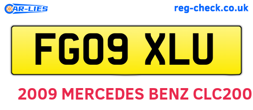 FG09XLU are the vehicle registration plates.