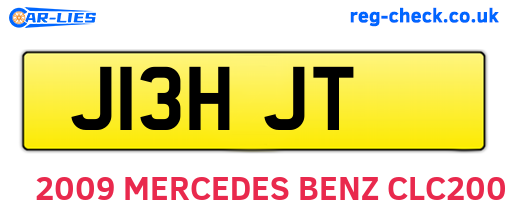 J13HJT are the vehicle registration plates.