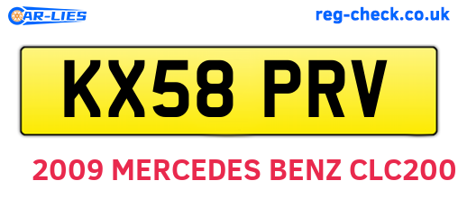 KX58PRV are the vehicle registration plates.
