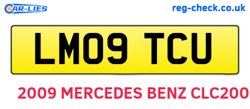 LM09TCU are the vehicle registration plates.