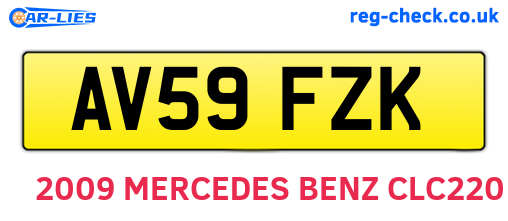AV59FZK are the vehicle registration plates.