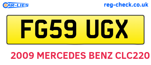 FG59UGX are the vehicle registration plates.