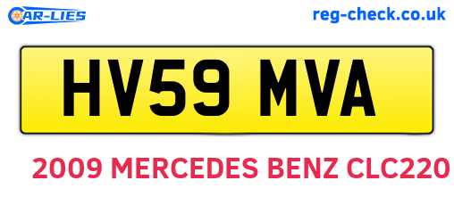 HV59MVA are the vehicle registration plates.