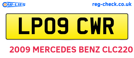 LP09CWR are the vehicle registration plates.
