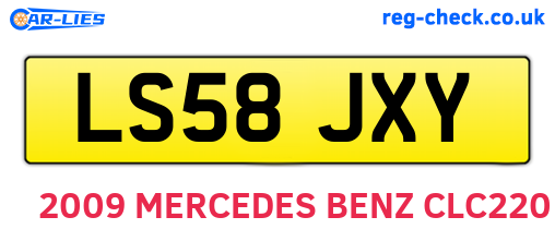 LS58JXY are the vehicle registration plates.