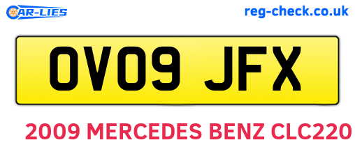 OV09JFX are the vehicle registration plates.