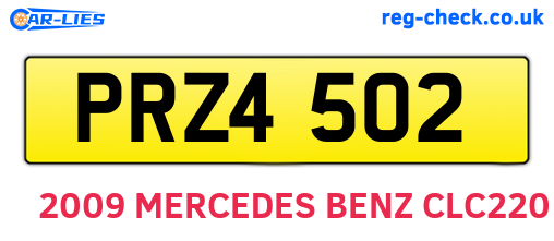 PRZ4502 are the vehicle registration plates.