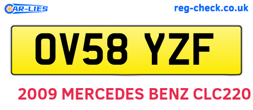 OV58YZF are the vehicle registration plates.