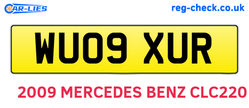 WU09XUR are the vehicle registration plates.