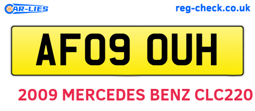 AF09OUH are the vehicle registration plates.