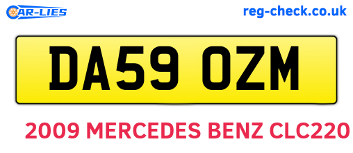 DA59OZM are the vehicle registration plates.